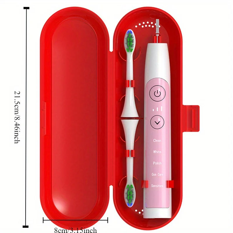 boîte rangement portable brosse dents électrique rose bleu vert moderne clips chargeur intégré contrôle