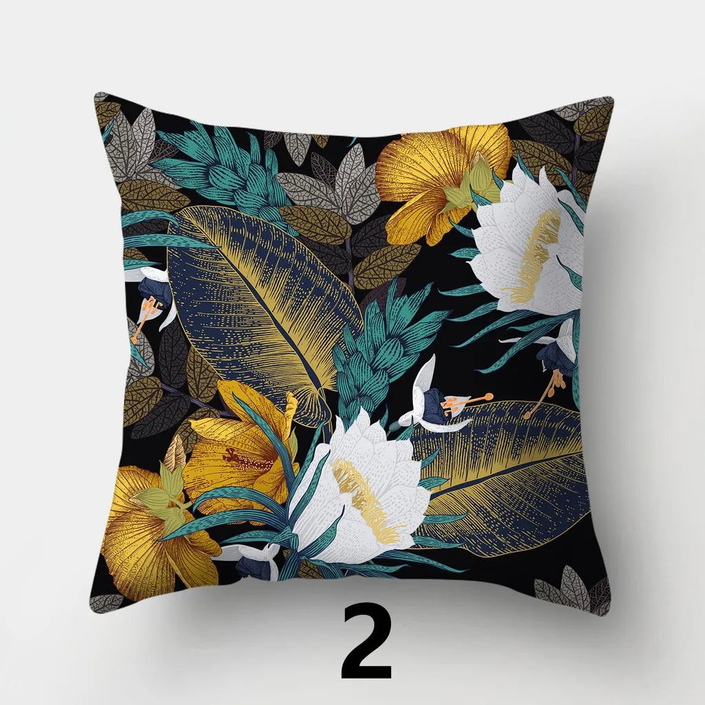 taies d'oreiller carrées fleurées polyester contemporaines 40x40cm 45x45cm 50x50cm 60x60cm