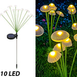 lampe solaire jardin forme champignon led extérieur décoration pelouse cour étanche blanc vert moderne