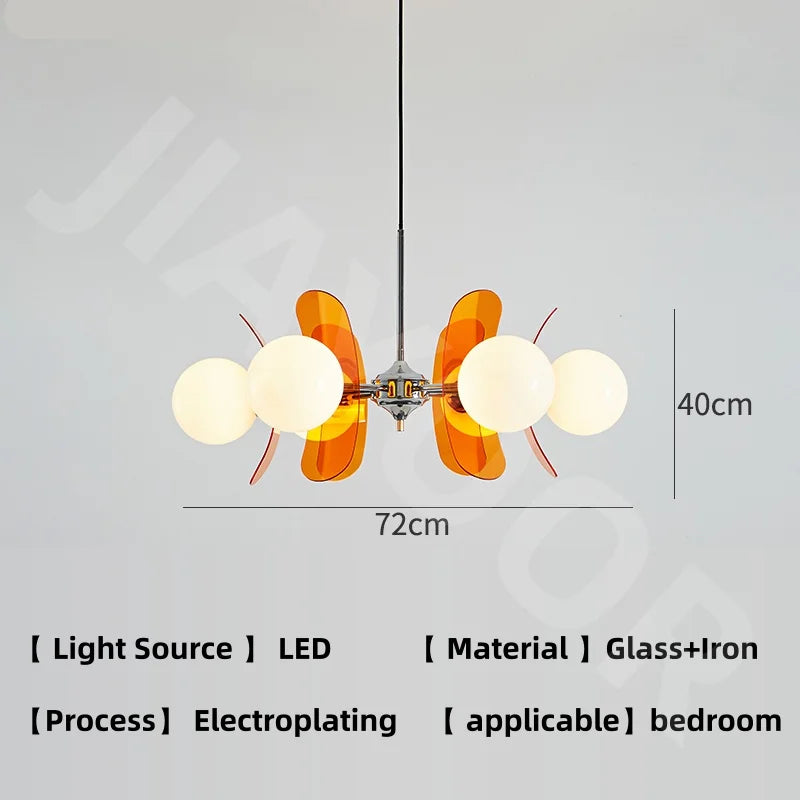 suspension lumineuse moderne sphères translucides métal doré salon chambre salle manger