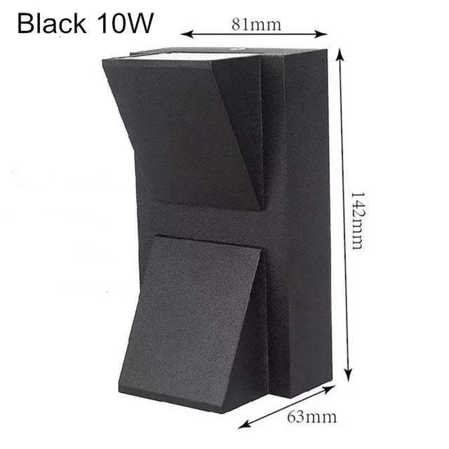 applique murale led noir contemporaine ip65 étanche 5w 10w naturel 4000k fixée mur