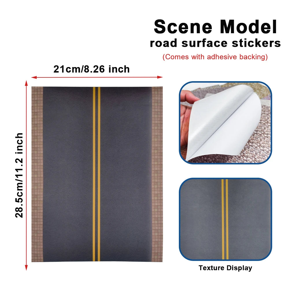 stickers sol maquette carreaux ciment gravier brique pelouse route réalistes opaques 14ans plus