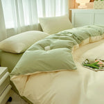 Housse de couette unie anti-acarien bleu marine