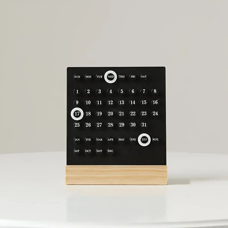 calendrier minimaliste moderne adhésif numéroté couleur blanche noire rouges oranges beige