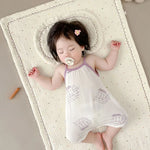 tapis bébé blanc points colorés bordure dentelée doux classique 60x100cm 3ans