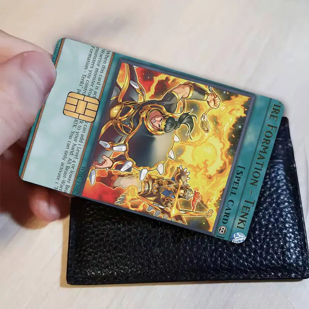 autocollants décoratifs yuGiOh personnages illustrations carte collection bleu rouge jaune adhésif opaques art anime