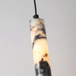 lampe suspendue pierre naturelle marbrée moderne salon chambre blanc noir gris tactile