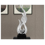 sculpture abstraite moderne résine iceberg or argent noir contemporaine maison salon