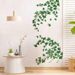 sticker mural lierre feuilles vert illustration aquarelle adhésif décoration intérieure moderne naturel bohème