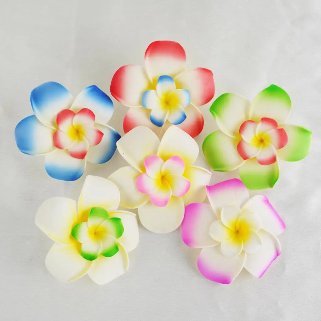 Fleur artificielle frangipanier mousse PE blanche