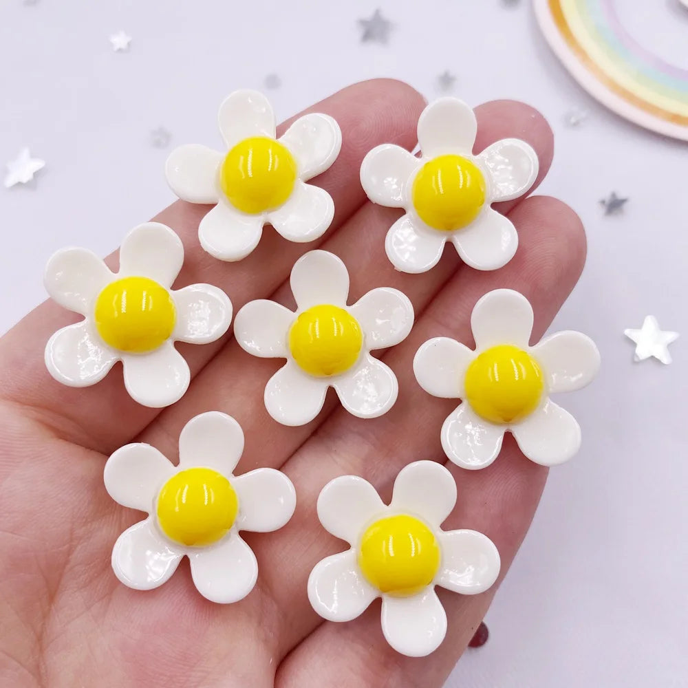 fleurs artificielles marguerites blanc jaune simples enfantines occasion spéciale deco noel mariage anniversaire kawaii