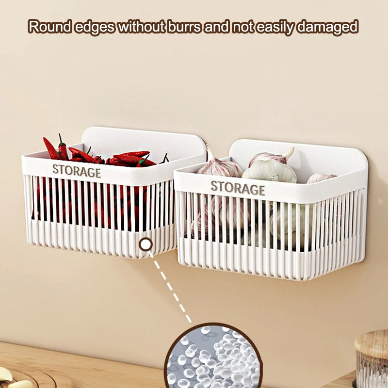 boîtes rangement murales blanc gris storage adhésif épices ail oignon moderne minimaliste