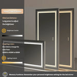 miroir lumineux moderne blanc mat anti buée éclairage led réglable tactile