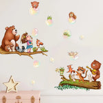 stickers muraux multicolores dessins animés cartoon adhésifs personnages boissons bulles colorées deco maison salon