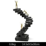 décoration abstraite sculpture noir doré livres escalier figurines moderne chambre salon nordique