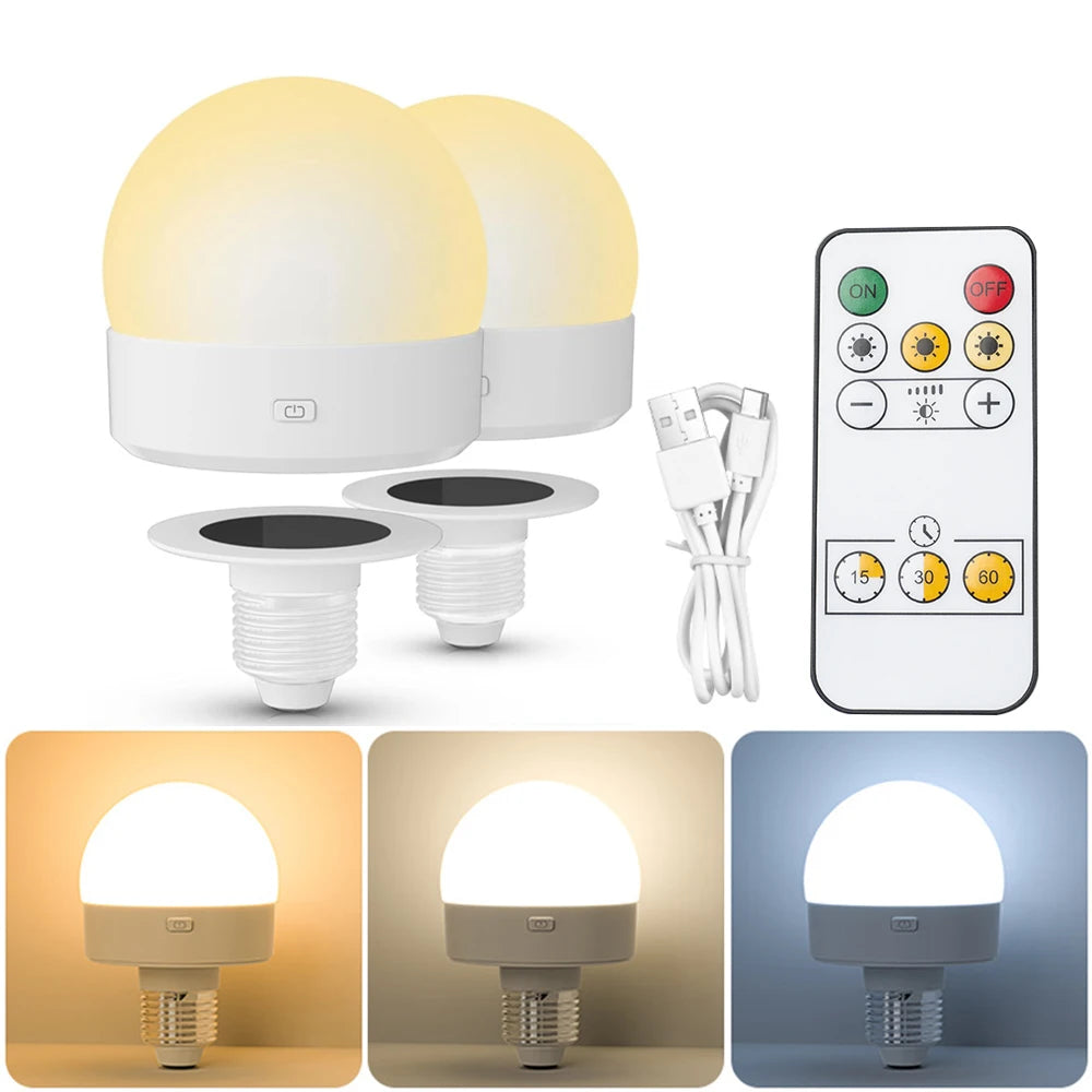 ampoule led rechargeable e27 couleurs blanc moderne télécommande tactile chambre réglable 5v usb