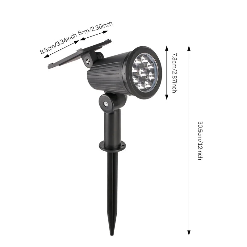 projecteurs led solaires réglables jardin extérieur moderne noir jaune violet vert