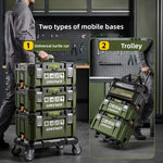 boîte outils modulaire pratique robuste vert olive mat poignées roulettes compartiments divisibles