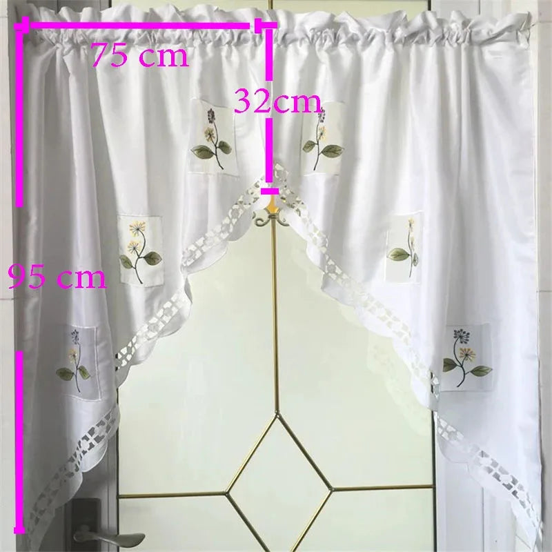 rideau fenêtre floral fruité bordure rayée semi transparent tringle chambre cuisine