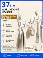 porte sacs mural blanc lait crochets pliables ventouse moderne minimaliste salle bain cuisine