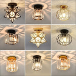 lampe moderne cristal noir doré transparent rayures horizontales