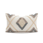 coussin géométrique moderne polyester gris beige amovible lavable contemporain decoration interieur tufter boheme