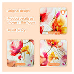 autocollant mural fleurs papillons aquarelle moderne floral résistant l'eau mur carrelage meubles 42cm 50cm