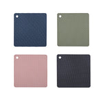 tapis silicone moderne rose gris vert olive texture nid d'abeille carré rond cuisine