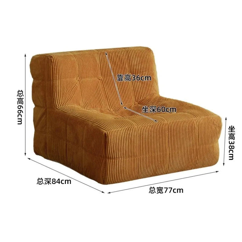 chaise salon moderne bois velours côtelé orange confortable maisonDecorationMinimaliste