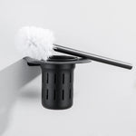 brosse wc noir support mural inoxydable moderne ensemble nettoyage toilette