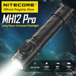 lampe torche noire rechargeable 3300 lumens ip68 anti dérapante compacte