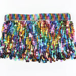 frange pailletée multicolore dentelle perlée élastiquée jupe élégante décoration vêtement textile maison DIY