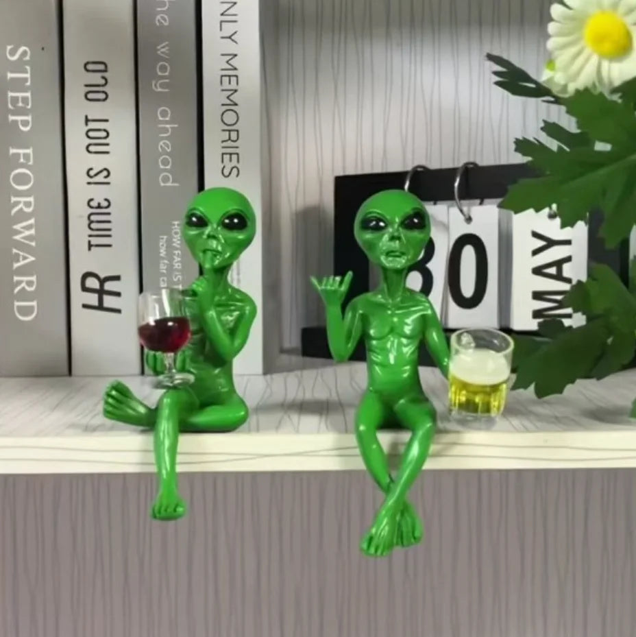 statue alien résine verre bière vin étagère décoration science fiction