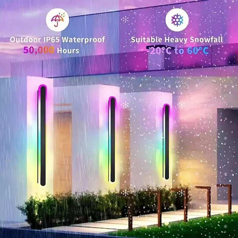 lampe led moderne extérieure ip65 rgb noir blanc télécommande