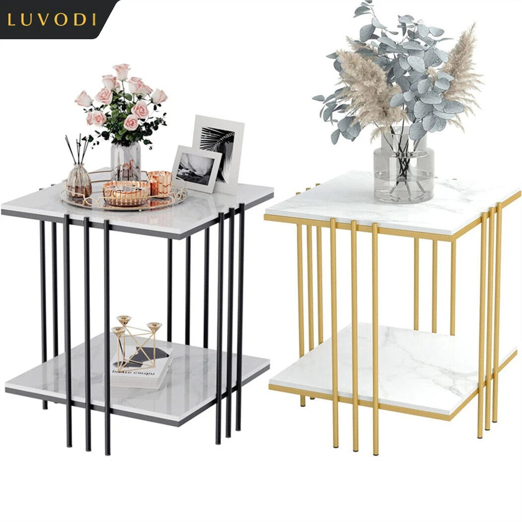 table d'appoint moderne marbre blanc doré noir salon chambre minimaliste