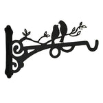 support mural décoratif artisanal oiseaux branches motifs floraux vintage équerre suspendue pot fleur balcon