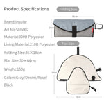tapis langer pliable bébé denim gris rose sobre fonctionnel sangles velcro adaptable poussette