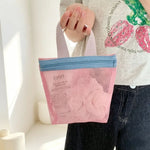 sac filet nylon réutilisable couleurs rose bleu violet utilisations multiples translucide décontracté mignon voyage