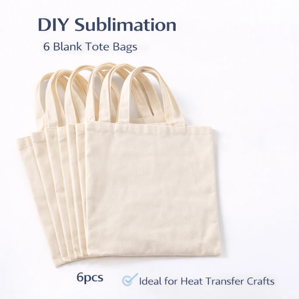 sacs main tote beige uni toile classique poignées détachables sublimation impression thermique