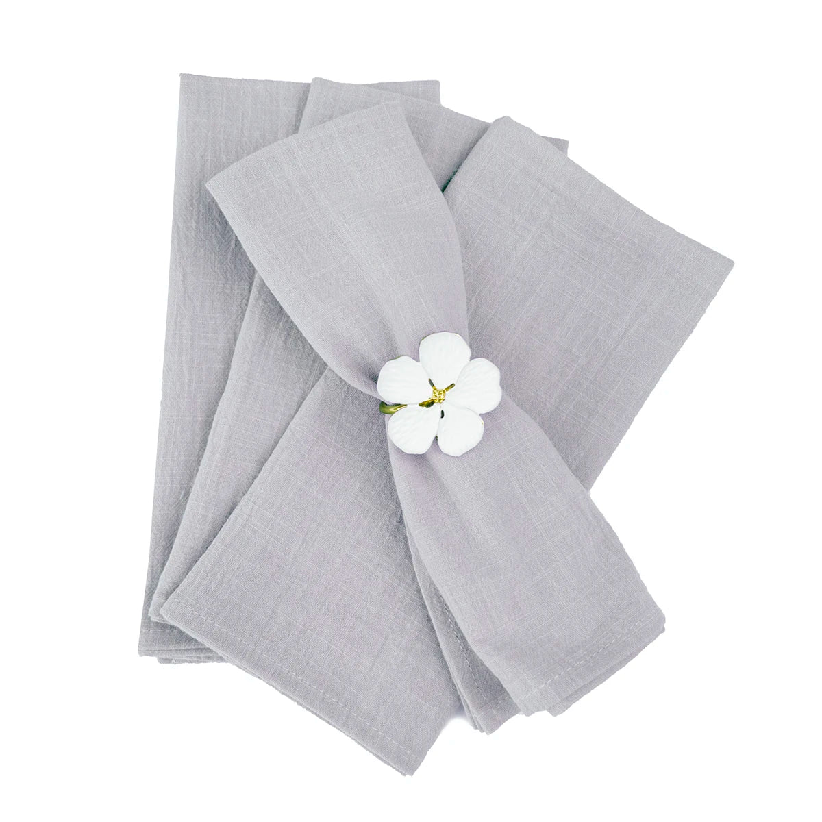 serviettes table 100% coton vert foncé bleu clair vert pastel blanc texture lin classique