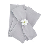 serviettes table 100% coton vert foncé bleu clair vert pastel blanc texture lin classique