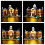 construction lego xmen maison lumineuse led marron blanc bleu verte rouge personnages details architecturaux