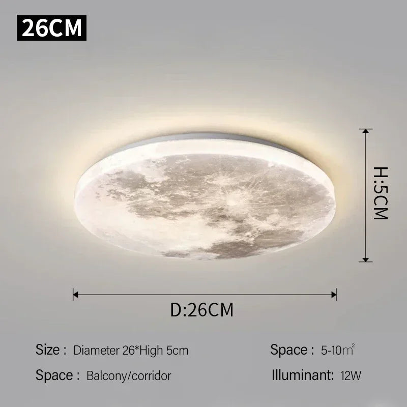 lampe moderne lune texture blanc gris réglable intensité 36w 48w