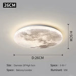 lampe moderne lune texture blanc gris réglable intensité 36w 48w