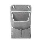 sac rangement mural gris toile lin moderne pliable multiple poches compartments fonctionnel