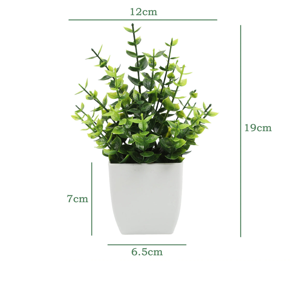 décoration intérieure plante artificielle eucalyptus bonsaï vert feuilles fines moderne sans entretien pot blanc