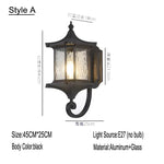 applique murale led noir bronze verre texturé classique vintage éclairage maison fixations e27