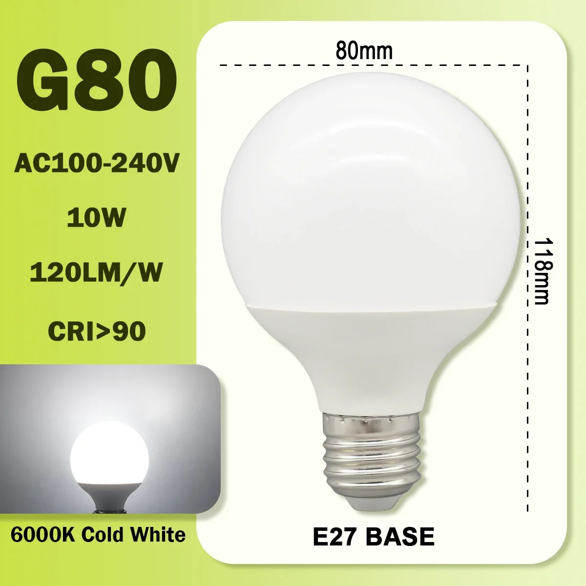 ampoules led blanc modernes e27 80mm 95mm 120mm 10w 15w 18w 270deg translucent
