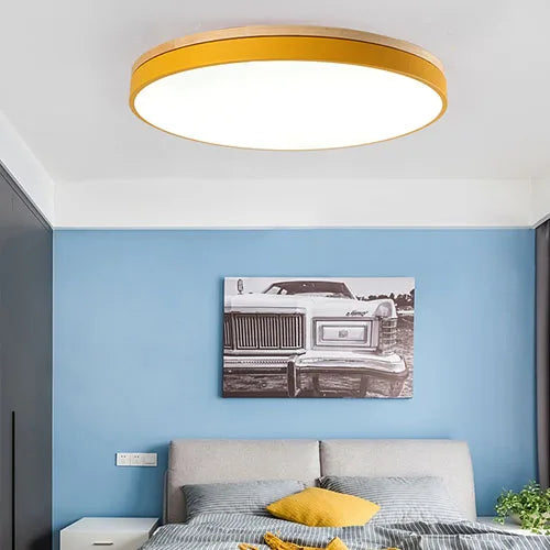 plafonnier led moderne gris bois rose jaune noir blanc minimaliste 27w 3sources
