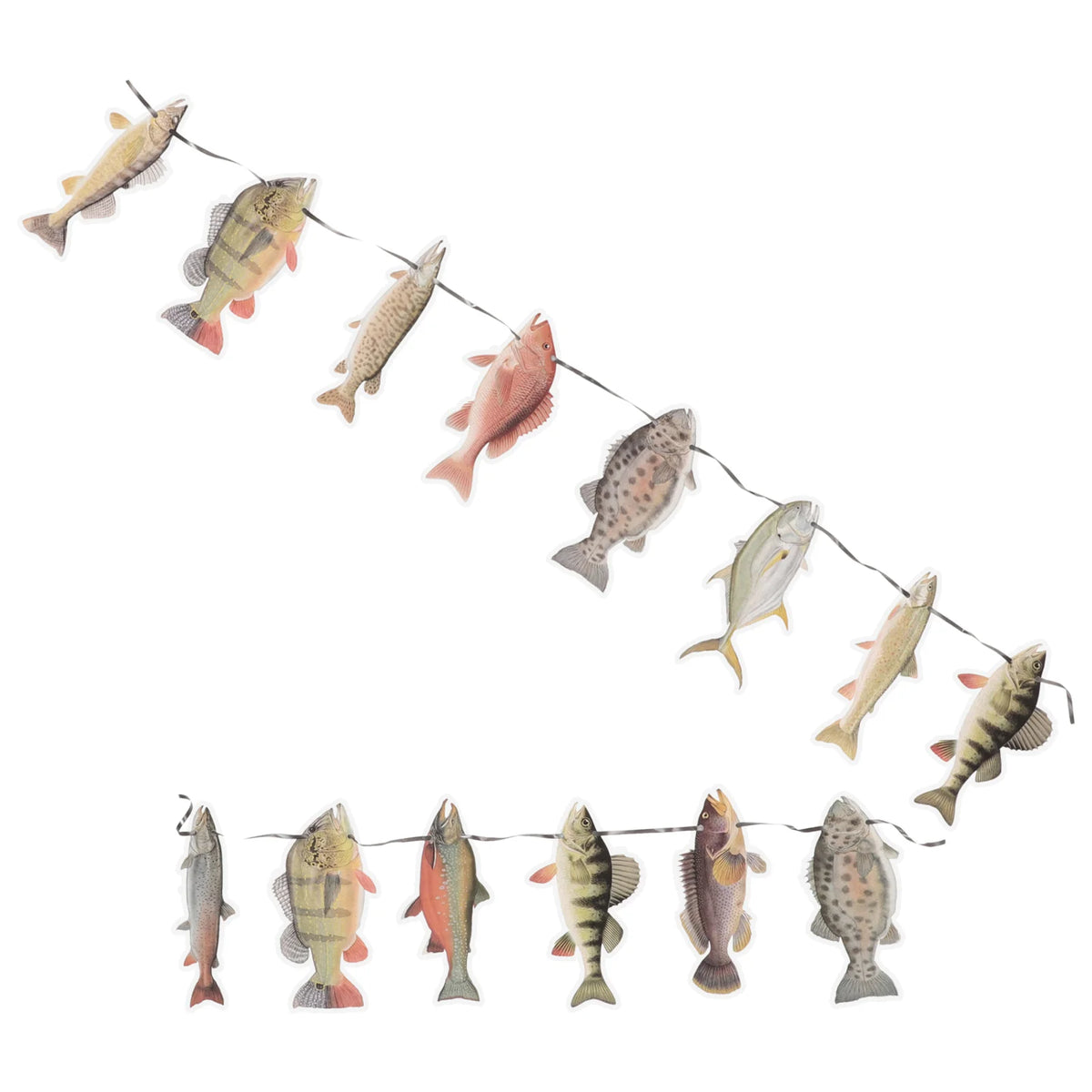 guirlande poissons multicolore imprimé artisanal décoration fête réaliste poissons suspendus anniversaire festive